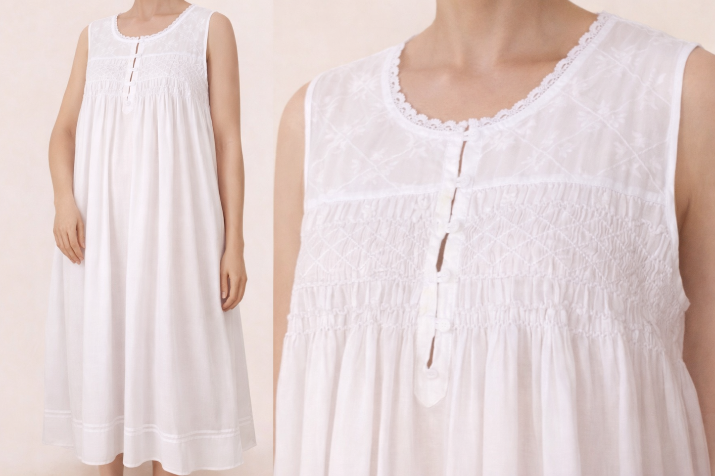 Nightwear Hanna White Cotton Nighty