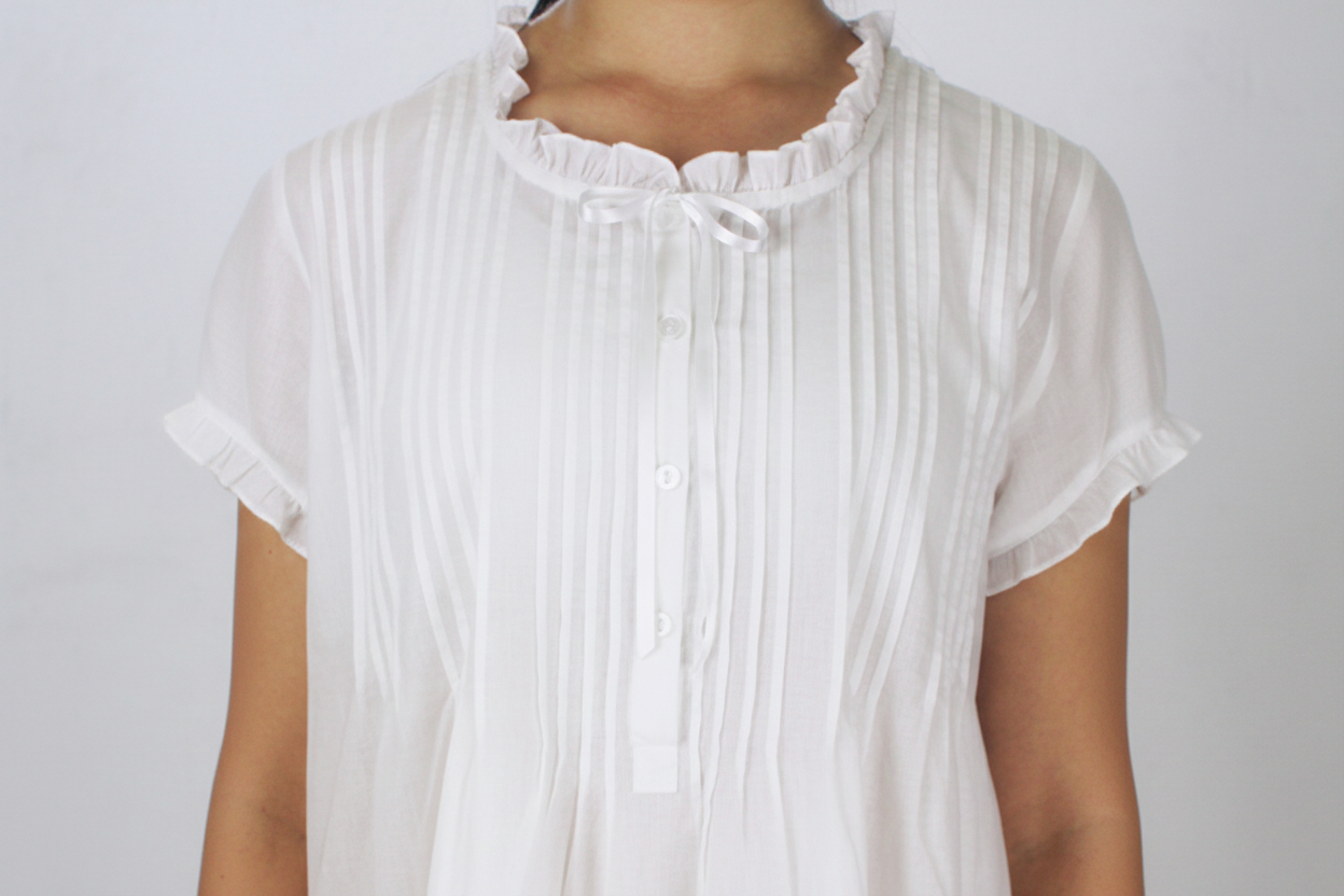 Nightwear Annabelle White Cotton Nighty