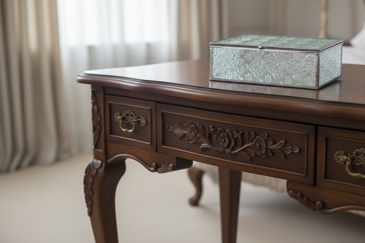 Filigree Glass and Silver Jewellery Box