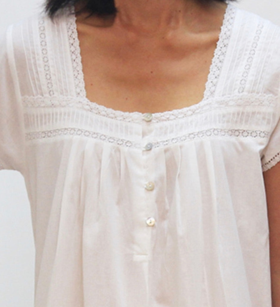 Nightwear Kate White Cotton Nighty