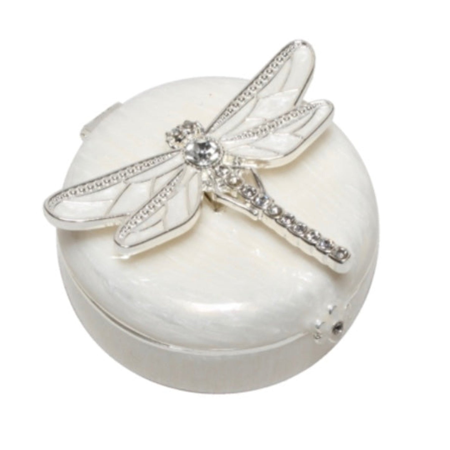 Ivory Enamel Dragon Fly Jewelry Box
