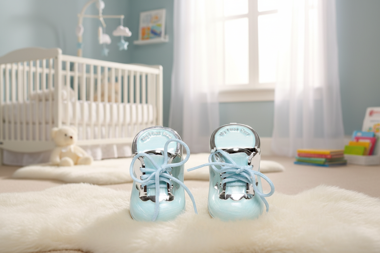 My First Curl and My First Tooth Baby Trinket Box Blue Boots