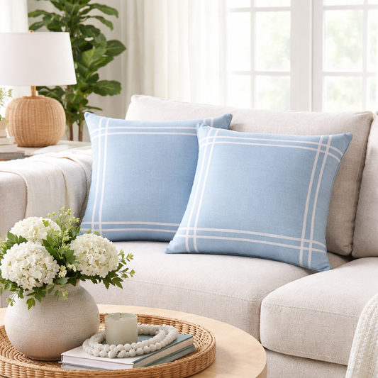 Gaynor Linen Cushion Powder Blue