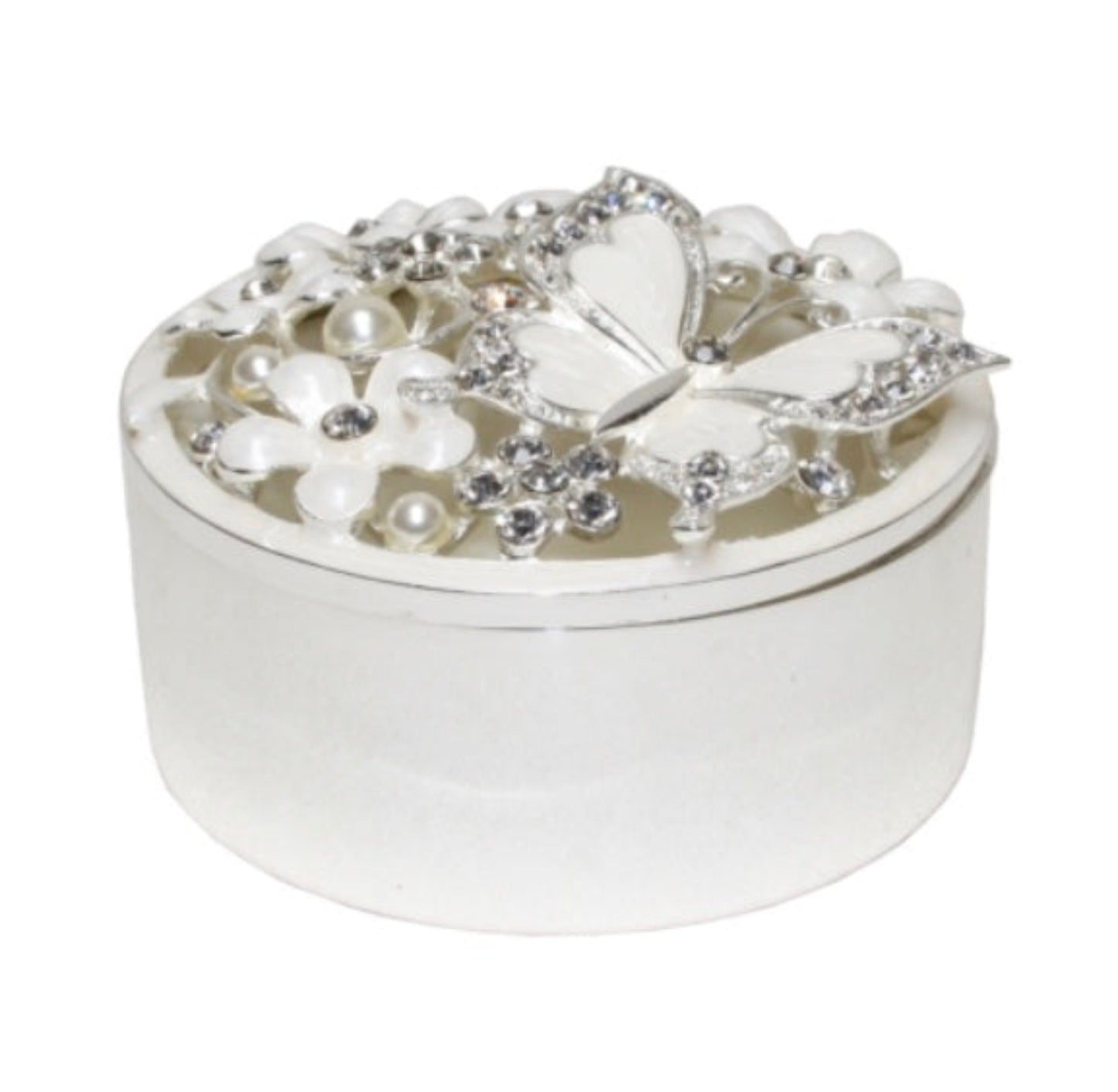 Ivory Enamel Butterfly Jewellery Box